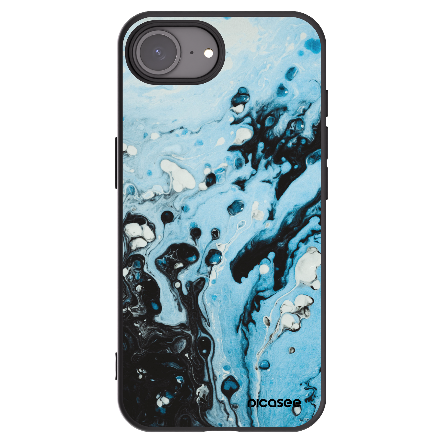 Picasee silikonový černý obal pro Apple iPhone 16e - Organic blue