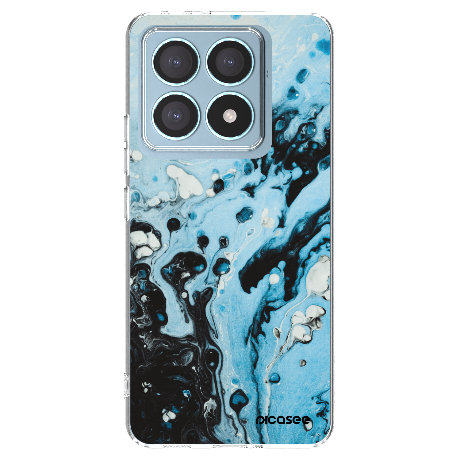 Picasee silikonový průhledný obal pro Xiaomi 14T Pro - Organic blue