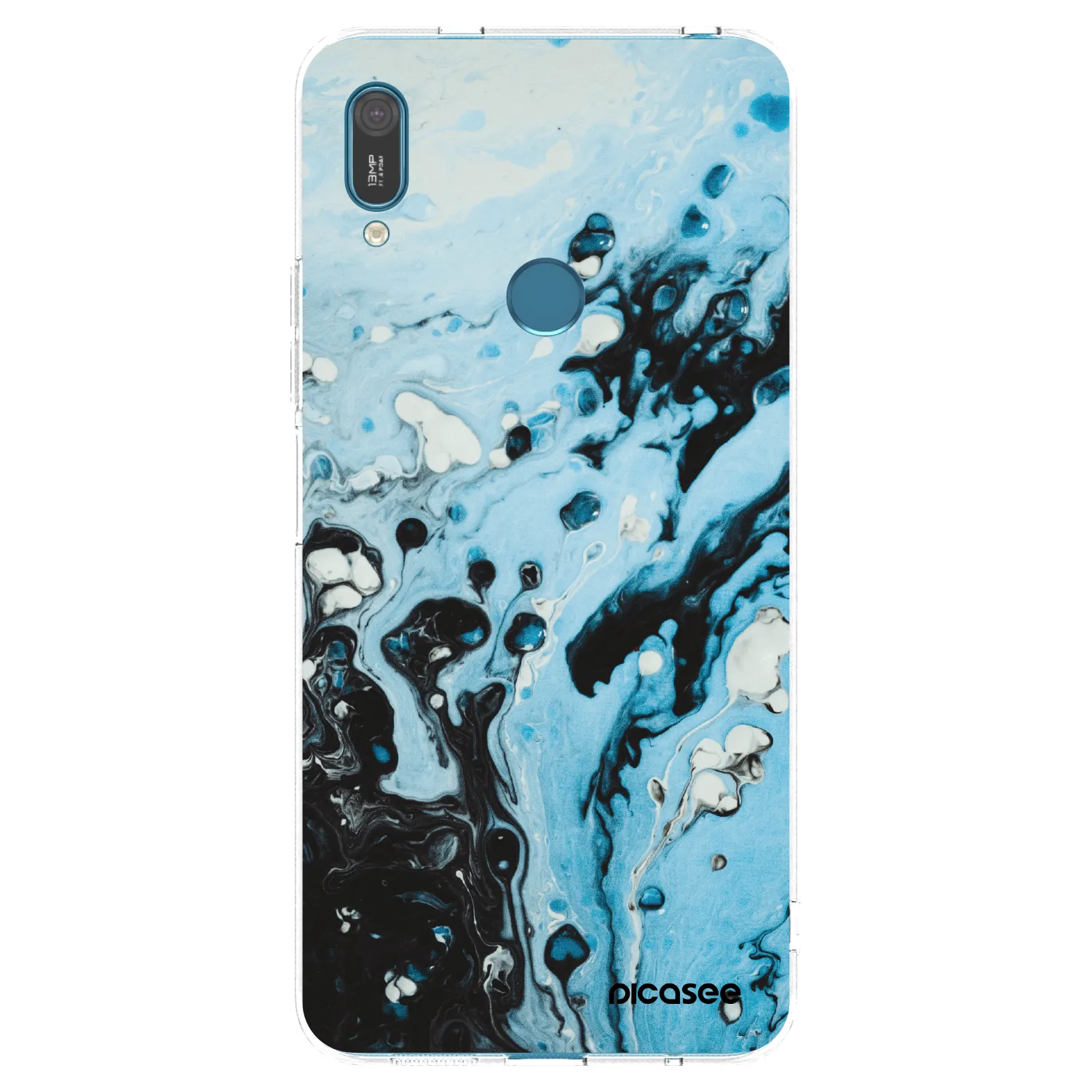 Picasee silikonový průhledný obal pro Huawei Y7 2019 - Organic blue