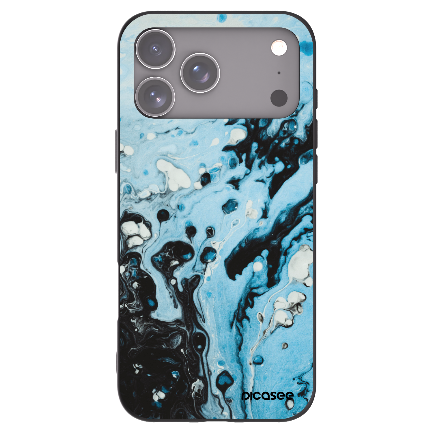 Picasee silikonový černý obal pro Apple iPhone 17 Pro Max - Organic blue