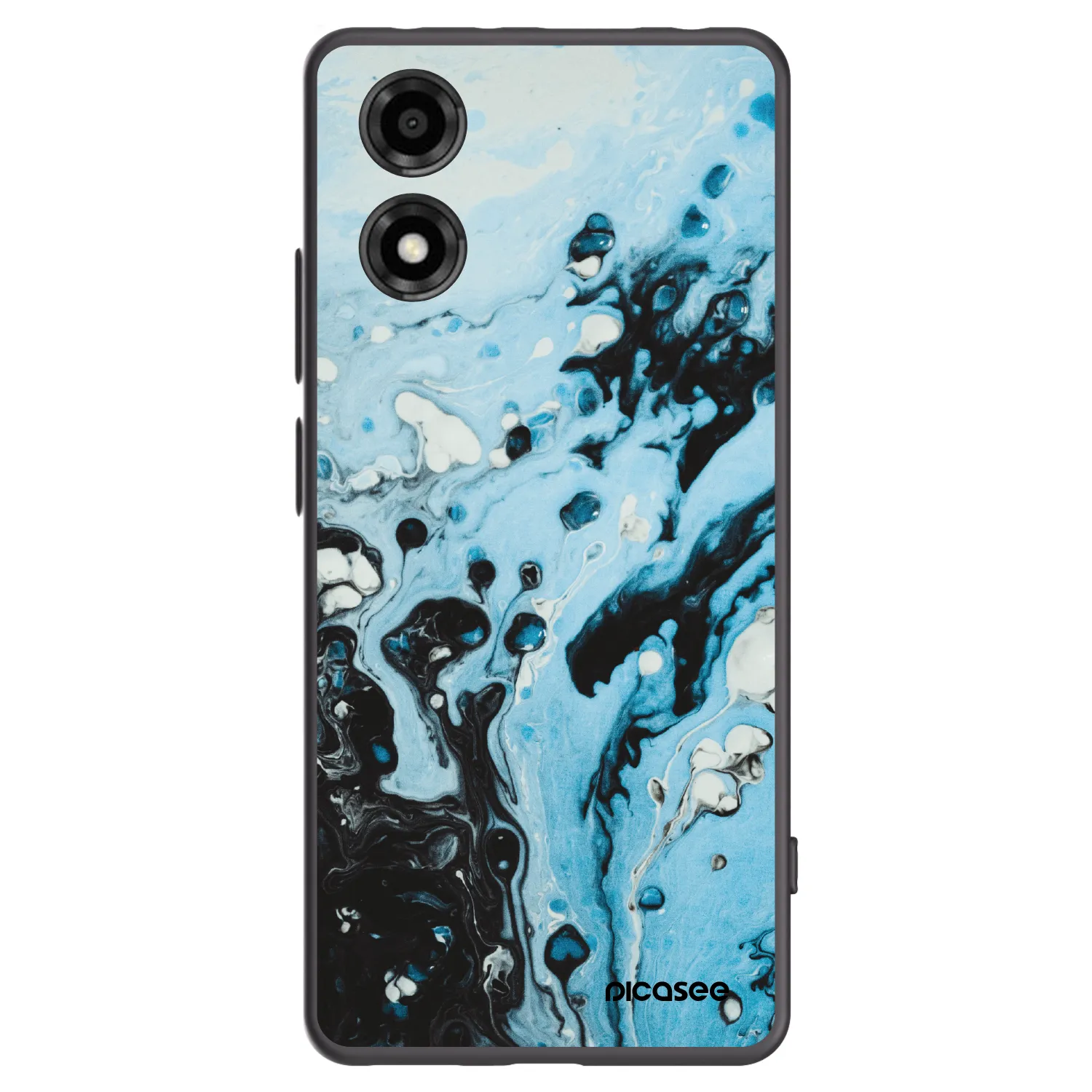 Picasee silikonový černý obal pro Motorola Moto E14 - Organic blue
