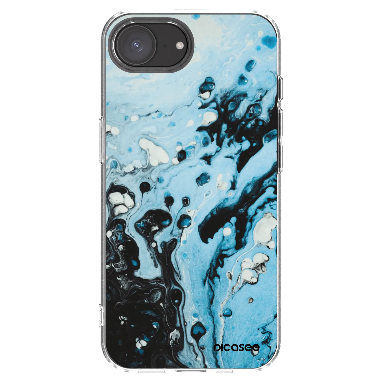 Picasee silikonový průhledný obal pro Apple iPhone 17e - Organic blue