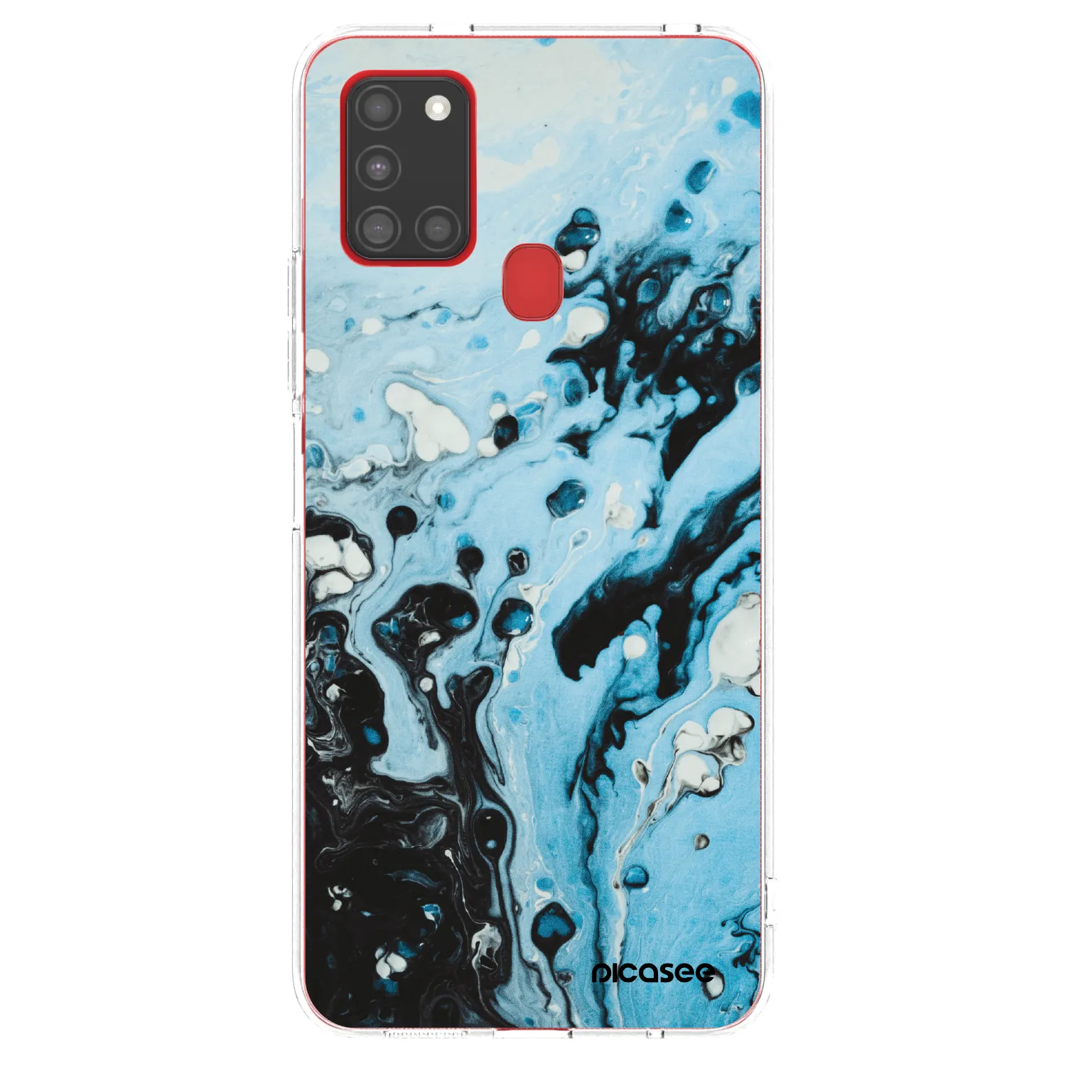 Picasee silikonový průhledný obal pro Samsung Galaxy A21s - Organic blue