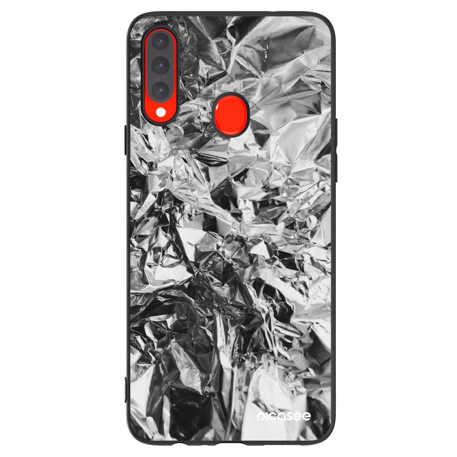 Picasee silikonový černý obal pro Samsung Galaxy A20s - Chrome