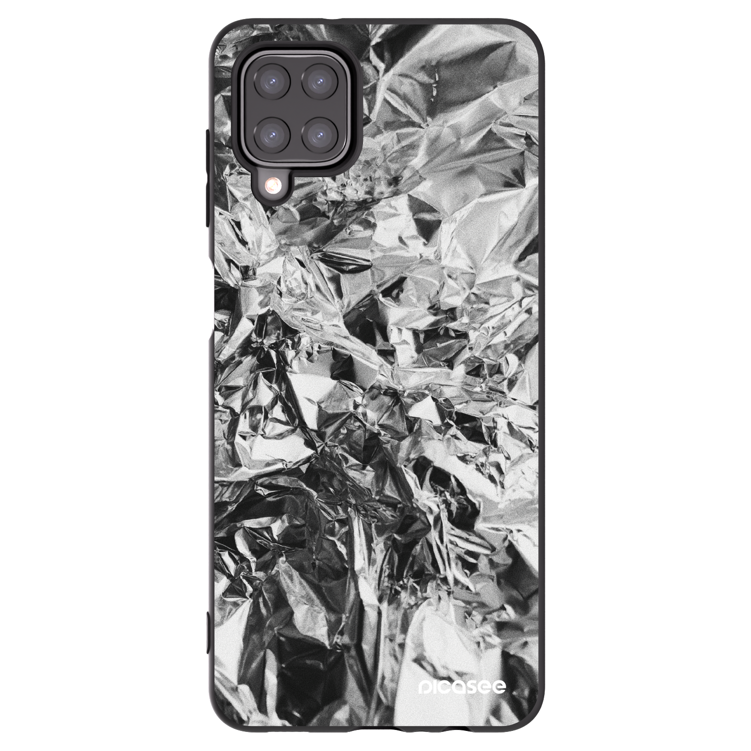 Picasee silikonový černý obal pro Samsung Galaxy A12 A125F - Chrome