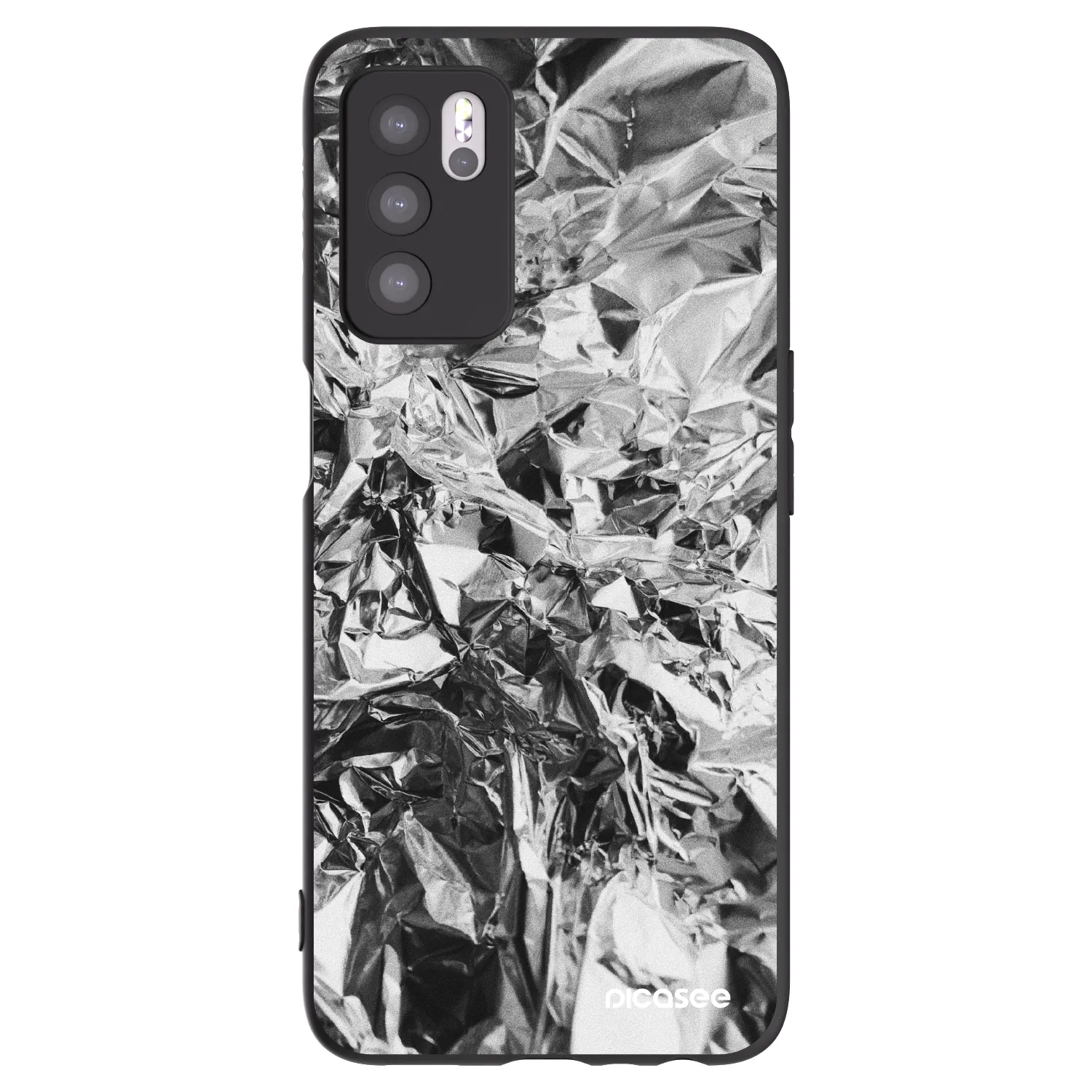 Picasee silikonový černý obal pro OPPO A16s - Chrome