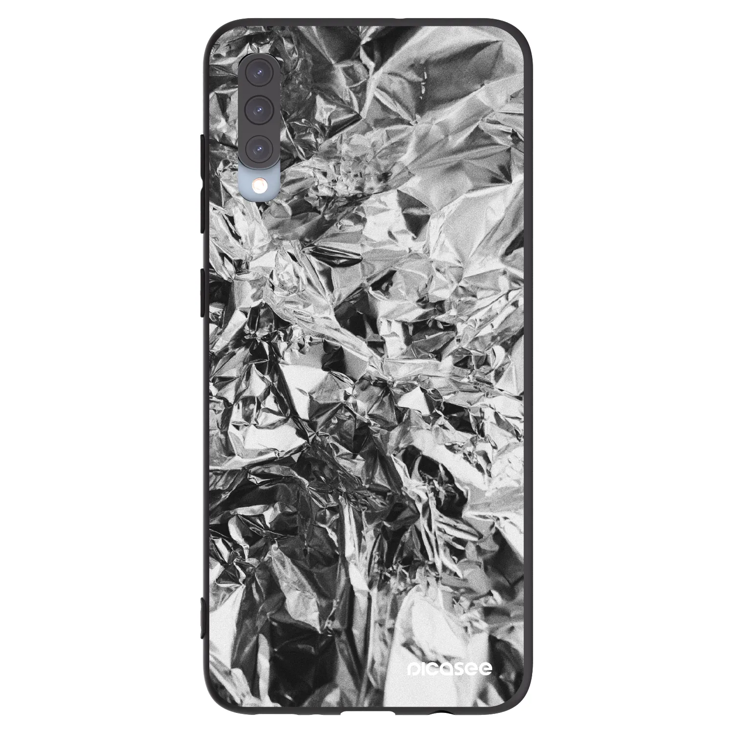 Picasee silikonový černý obal pro Samsung Galaxy A70 A705F - Chrome