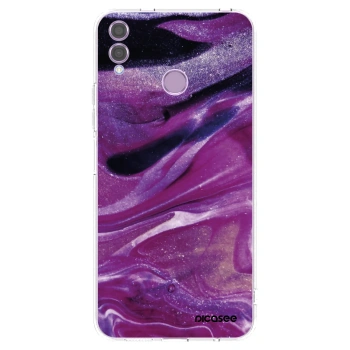 Picasee silikonový průhledný obal pro Honor 8X - Purple glitter