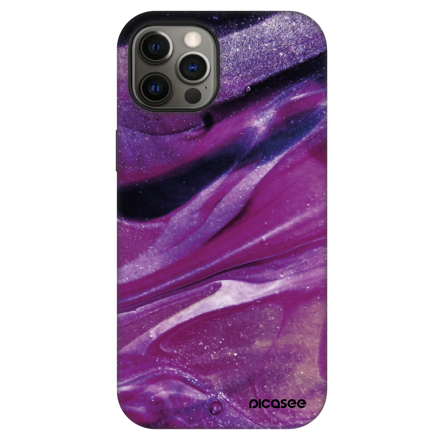 Picasee Fashion Case MagSafe Apple iPhone 12 - Purple glitter