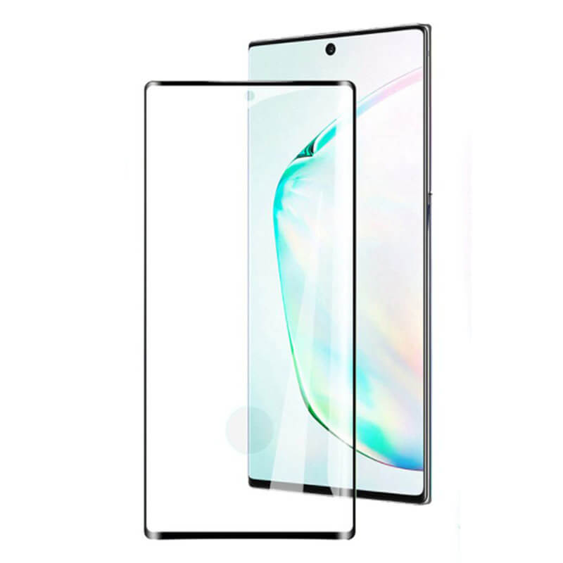3x 3D Zahnuté Ochranné Sklo Pro Samsung Galaxy Note 10 N970F - černé - 2+1 Zdarma