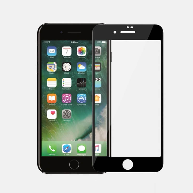 3x Picasee 3D tvrzené sklo s rámečkem pro Apple iPhone 8 - černé - 2+1 zdarma