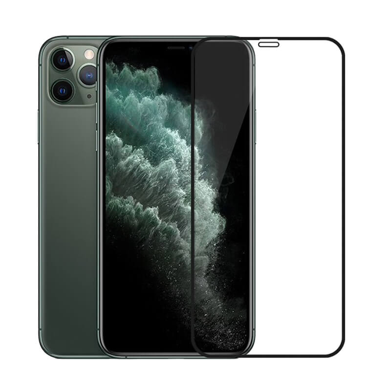 3x Picasee 3D tvrzené sklo s rámečkem pro Apple iPhone 11 Pro Max - černé - 2+1 zdarma