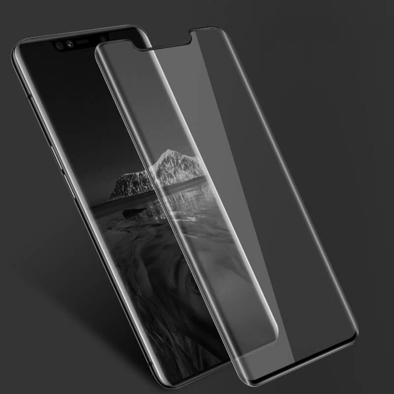 3x 3D Zahnuté Ochranné Sklo Pro Huawei Mate 20 Pro - černé - 2+1 Zdarma