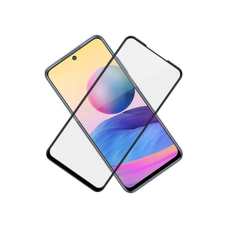 3x 3D Tvrzené Sklo S Rámečkem Pro Xiaomi Redmi Note 10 5G - černé - 2+1 Zdarma