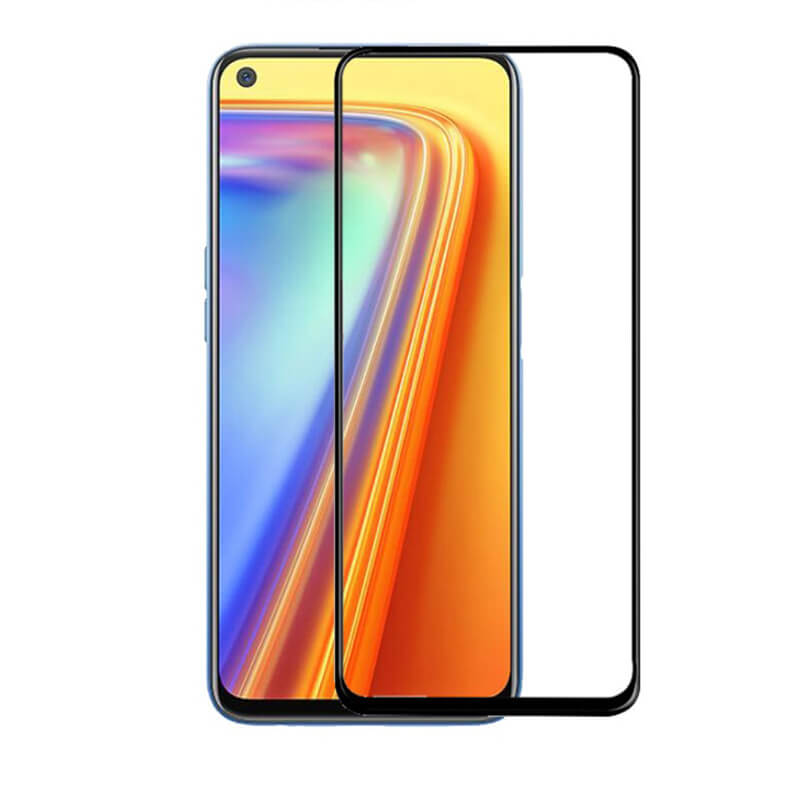 Levně 3x 3D tvrzené sklo s rámečkem pro Realme 7 - černé - 2+1 zdarma