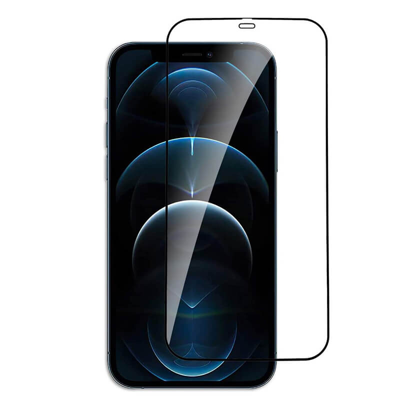 3x 3D Tvrzené Sklo S Rámečkem Pro Apple IPhone 12 Pro - černé - 2+1 Zdarma