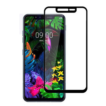 3x Picasee 3D tvrzené sklo s rámečkem pro LG G8s ThinQ - černé - 2+1 zdarma