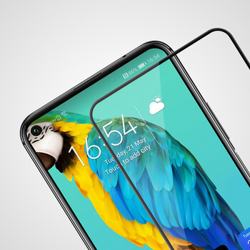 3x Picasee 3D tvrzené sklo s rámečkem pro Huawei Nova 5T - černé - 2+1 zdarma
