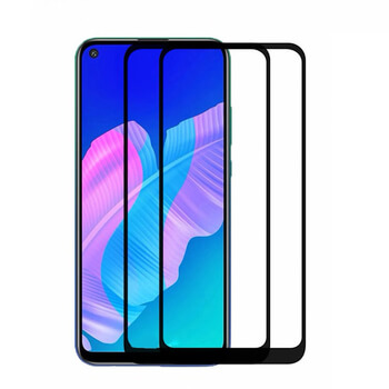 3x Picasee 3D tvrzené sklo s rámečkem pro Huawei P40 Lite E - černé - 2+1 zdarma