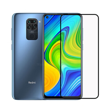 3x Picasee 3D tvrzené sklo s rámečkem pro Xiaomi Redmi Note 9 - černé - 2+1 zdarma