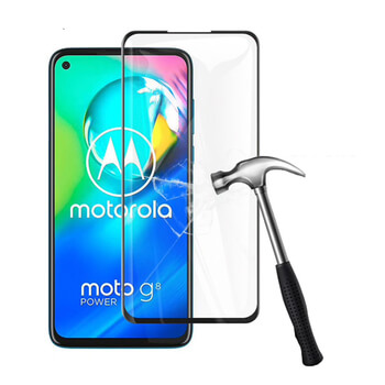 3x Picasee 3D tvrzené sklo s rámečkem pro Motorola Moto G8 - černé - 2+1 zdarma