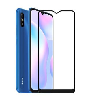 3x Picasee 3D tvrzené sklo s rámečkem pro Xiaomi Redmi 9A - černé - 2+1 zdarma