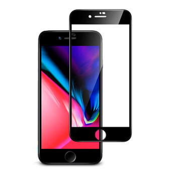 3x Picasee 3D tvrzené sklo s rámečkem pro Apple iPhone SE 2020 - černé - 2+1 zdarma