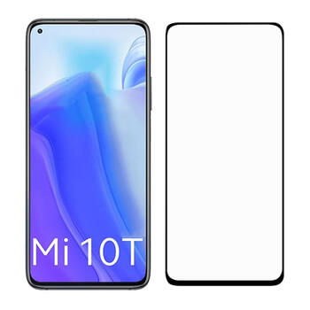 3x Picasee 3D tvrzené sklo s rámečkem pro Xiaomi Mi 10T - černé - 2+1 zdarma