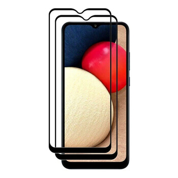 3x Picasee 3D tvrzené sklo s rámečkem pro Samsung Galaxy A02s A025G - černé - 2+1 zdarma