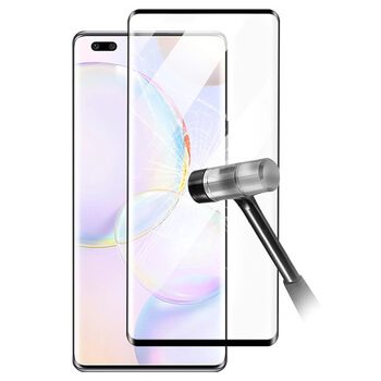 3x Picasee 3D zahnuté ochranné sklo pro Honor 50 5G - černé - 2+1 zdarma