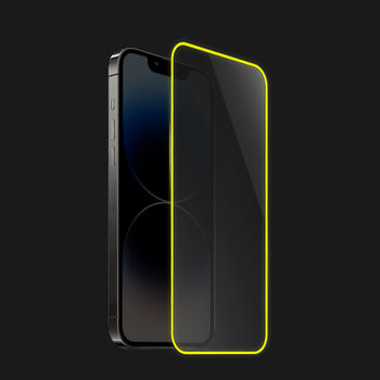 3x 3D Ochranné tvrzené sklo se svítícím rámečkem pro Apple iPhone 12 - Žlutá - 2+1 zdarma