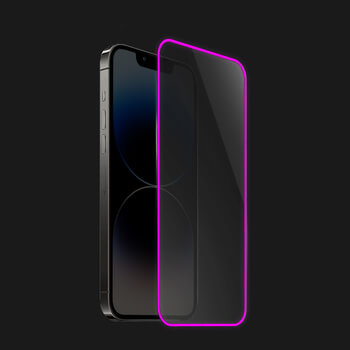 3x 3D Ochranné tvrzené sklo se svítícím rámečkem pro Apple iPhone 12 - Růžová - 2+1 zdarma