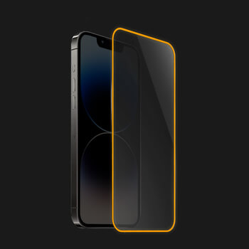 Ochranné tvrzené sklo se svítícím rámečkem pro Apple iPhone 12 - Oranžová