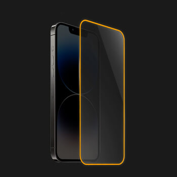 3x 3D Ochranné tvrzené sklo se svítícím rámečkem pro Apple iPhone 12 - Oranžová - 2+1 zdarma