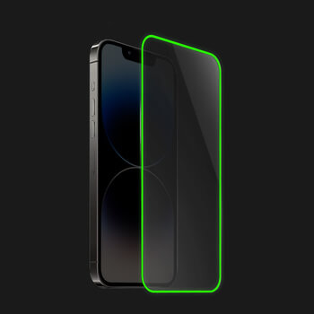 Ochranné tvrzené sklo se svítícím rámečkem pro Apple iPhone 12 - Zelená