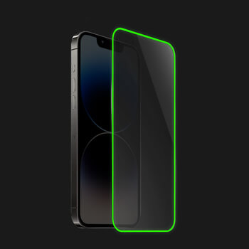 3x 3D Ochranné tvrzené sklo se svítícím rámečkem pro Apple iPhone 12 - Zelená - 2+1 zdarma