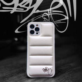 Picasee Puffer case pro Apple iPhone 13 Pro Max - Separ Puffer - Bílá