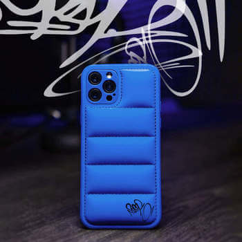 Picasee Puffer case pro Apple iPhone 15 Plus - Separ Puffer - Modrá