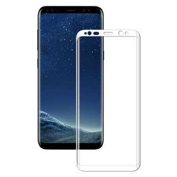 Picasee 3D ochranné tvrzené sklo s rámečkem pro Samsung Galaxy S8+ G955F - bílé