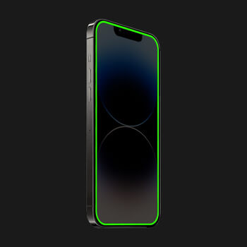 3x Picasee 3D Ochranné tvrzené sklo se svítícím rámečkem pro Apple iPhone 16 Pro Max - Zelená - 2+1 zdarma