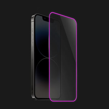 Picasee Ochranné tvrzené sklo se svítícím rámečkem pro Apple iPhone 16 Pro - Růžová