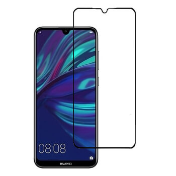 3x Picasee 3D tvrzené sklo s rámečkem pro Huawei Y7 2019 - černé - 2+1 zdarma