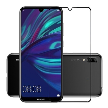 3x 3D tvrzené sklo s rámečkem pro Huawei Y7 2019 - černé