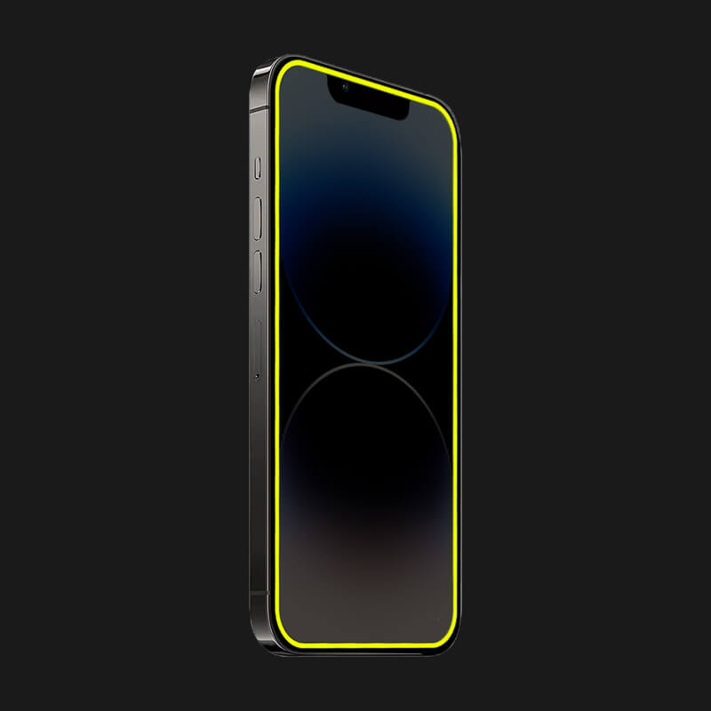 3x 3D Ochranné Tvrzené Sklo Se Svítícím Rámečkem Pro Apple IPhone 12 - Žlutá - 2+1 Zdarma