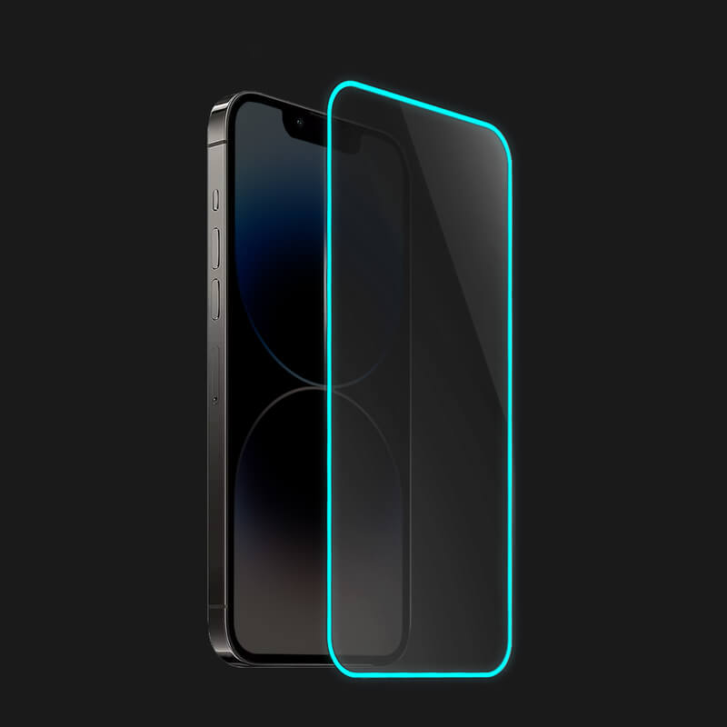 3x 3D Ochranné Tvrzené Sklo Se Svítícím Rámečkem Pro Apple IPhone SE 2022 - Modrá - 2+1 Zdarma