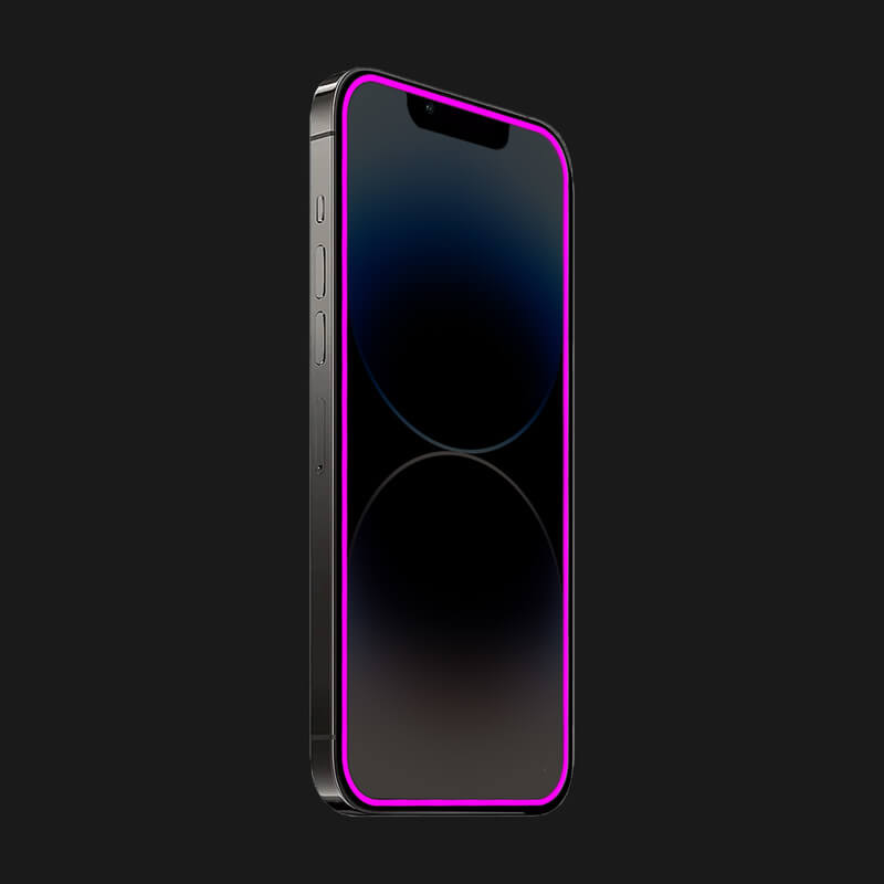 Ochranné Tvrzené Sklo Se Svítícím Rámečkem Pro Apple IPhone SE 2022 - Růžová