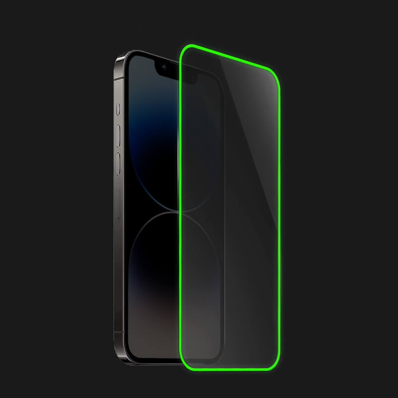 3x Picasee 3D Ochranné tvrzené sklo se svítícím rámečkem pro Apple iPhone SE 2020 - Zelená - 2+1 zdarma
