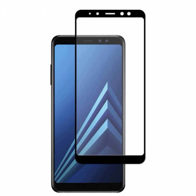 3x Picasee 3D tvrzené sklo s rámečkem pro Samsung Galaxy A8 2018 A530F - černé - 2+1 zdarma