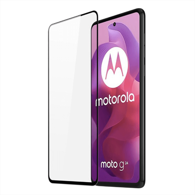 Picasee 3D ochranné tvrzené sklo s rámečkem pro Motorola Moto G24 - černé