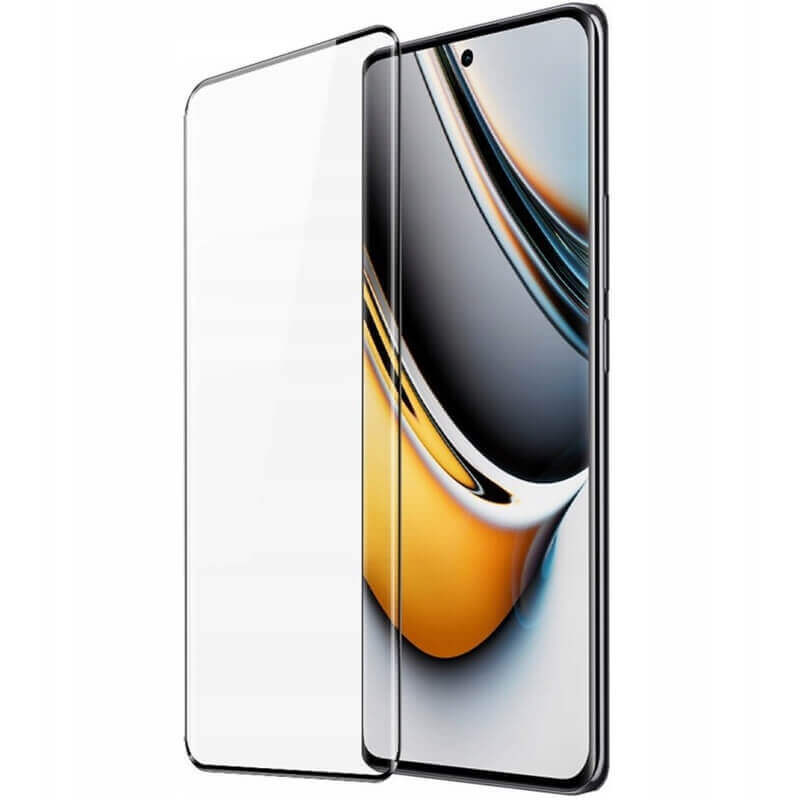 3x Picasee 3D zahnuté ochranné sklo pro Realme 11 Pro+ - černé - 2+1 zdarma